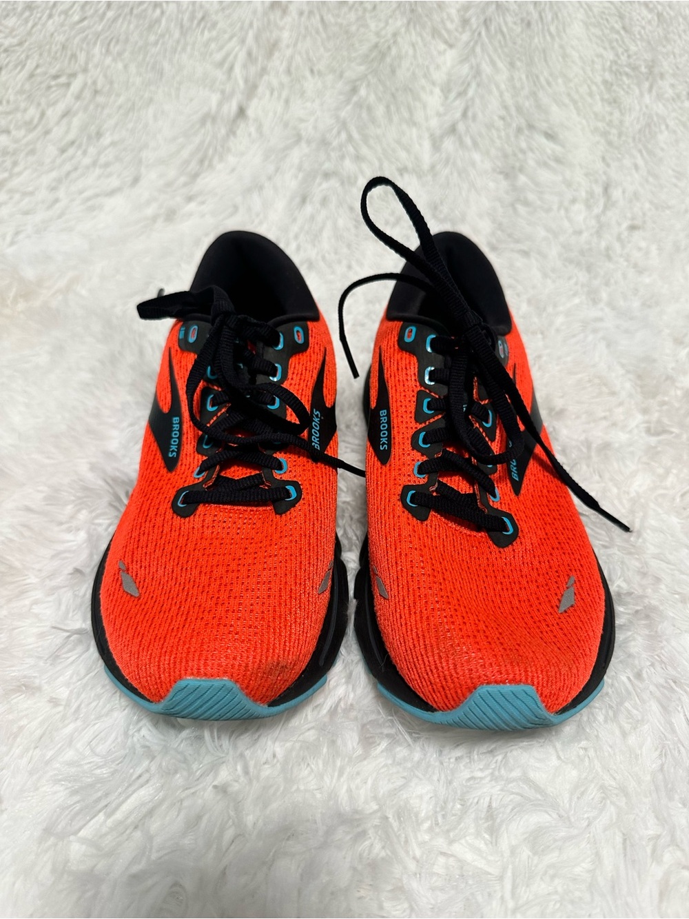 Brooks Women's Athletic Sneakers in Bright Orange with Teal Accents